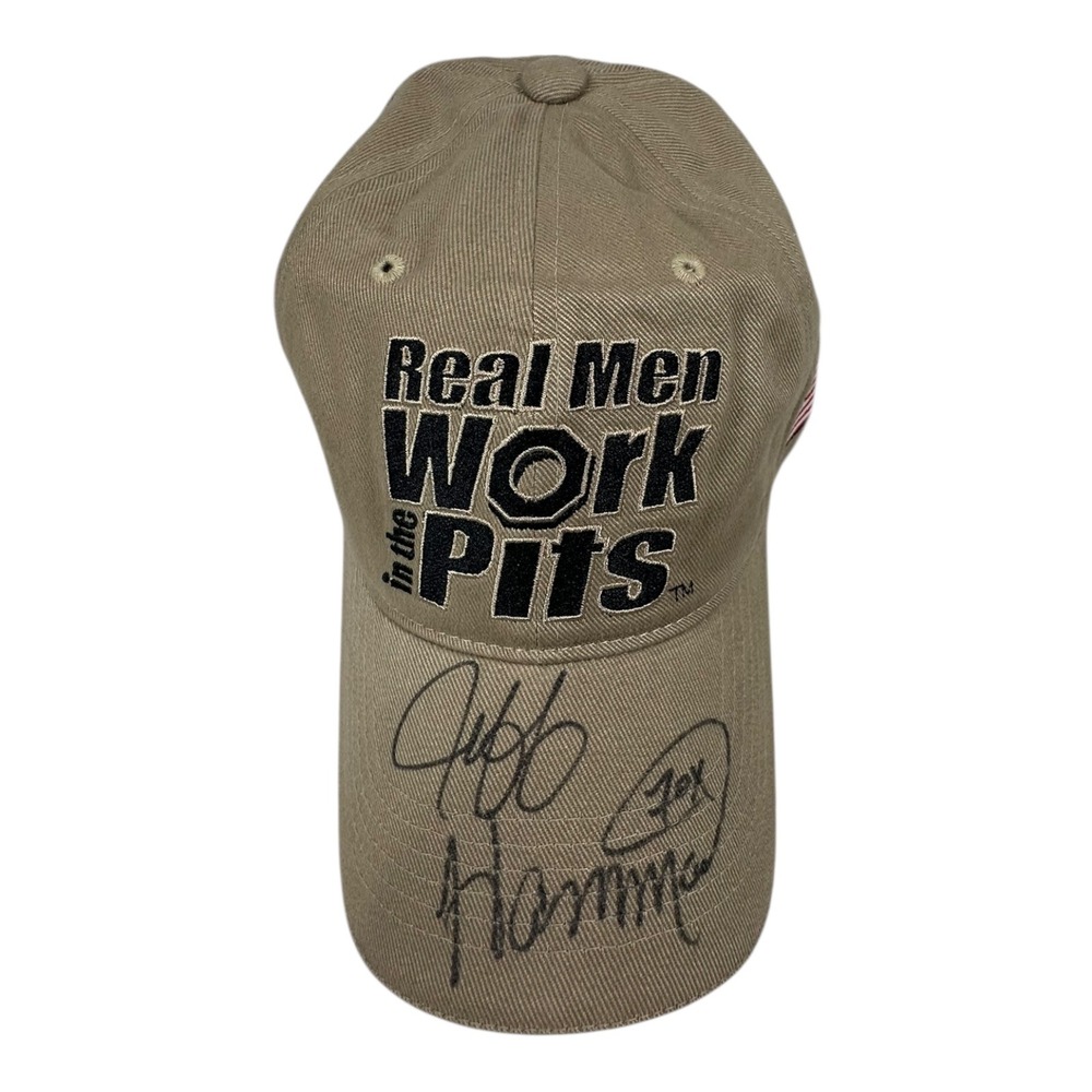 Jeff Hammond Signed‎ Hat Real Men Work In The Pits NASCAR Racing Cap
